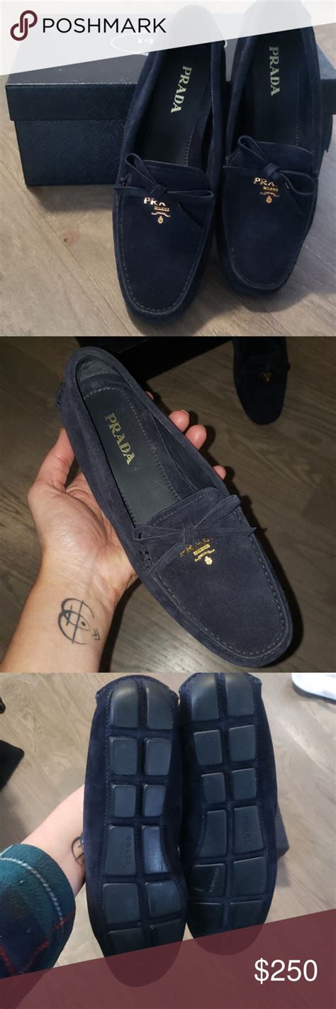 prada suede moccasins|Navy Suede Slippers .